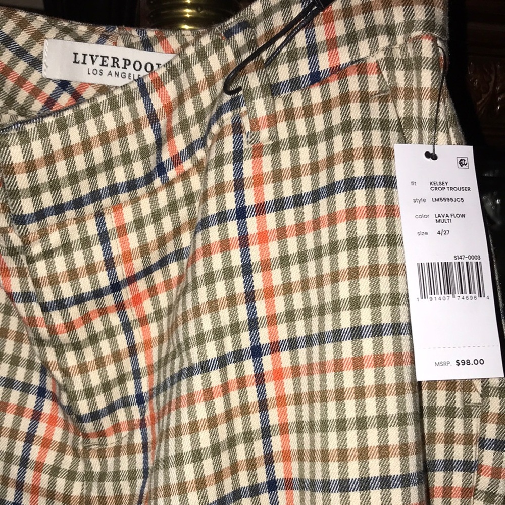 LIVERPOOL Plaid Trousers with Multicolor Check Pattern - Picture 2 of 5